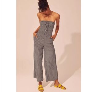 Strapless Gingham Jumpsuit